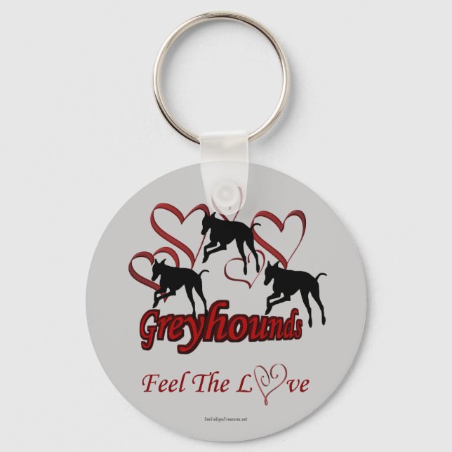 Greyhounds Hearts Liebe Dog Lover Schlüsselanhänger (Vorderseite)