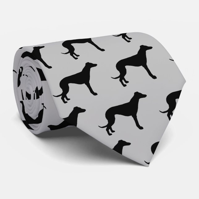 Greyhounds Hund Silhouette Krawatte (Gerollt)