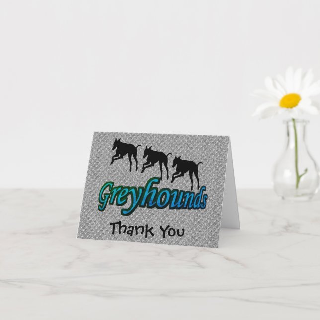 Greyhounds laufen Dankeschön Card Karte (Kleines Gewächs)