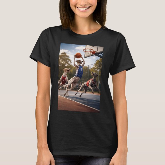 Greyhounds playing basketball T-Shirt (Vorderseite)