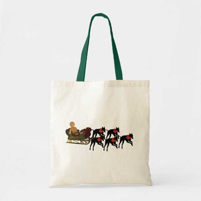 Greyhounds Sleigh Christmas Holiday Tragetasche (Vorne)