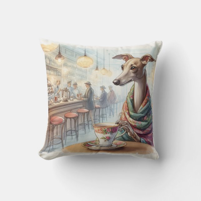 Greyhound's Tea Time Coussin (Recto)