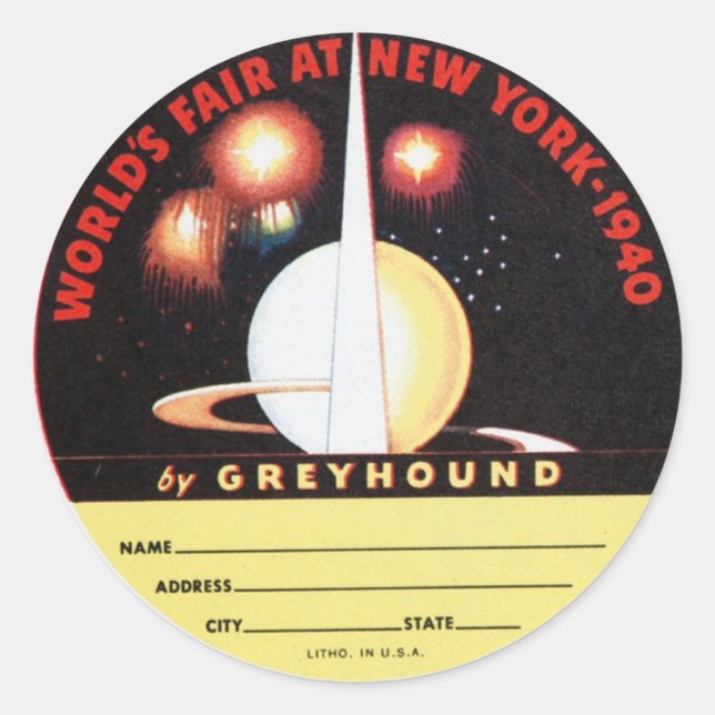 Greyhound's Worlds Fair Runder Aufkleber (Vorderseite)