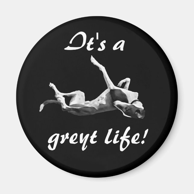 Greylife Greyhound Magnet schwarzer Hintergrund (Vorne)