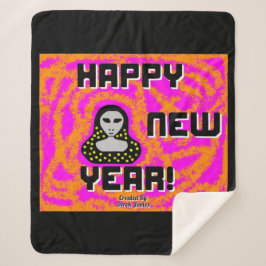 Greys New Year Greetings Medium Sherpa Blanket Sherpadecke