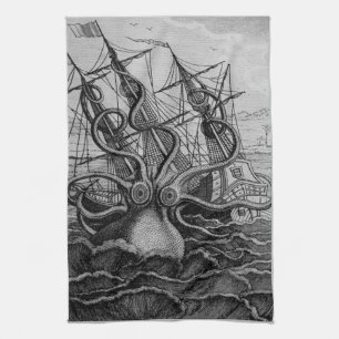 Greyscale Kraken Kitchtuch Geschirrtuch