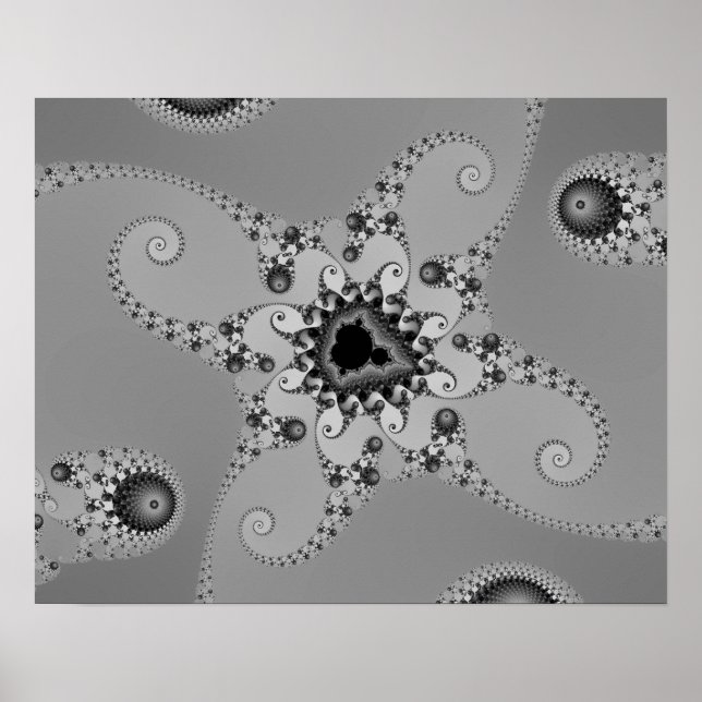 Greyscale Octopuses Poster (Vorne)