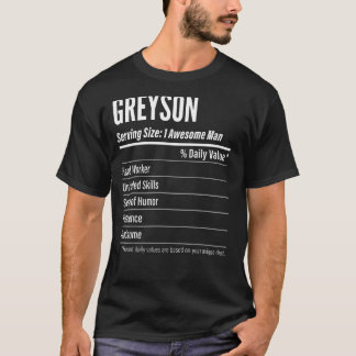 Greyson Serving Size Nutrition Label Calories T-Shirt