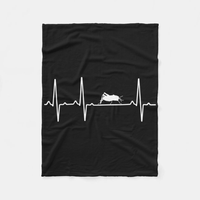 Grhopper Heartbeat Gift For Men Women Katydid Love Fleecedecke (Vorderseite)