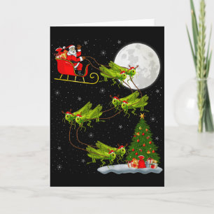 Grhopper Weihnachtsmann Schlitten Fliegender Lusti Karte