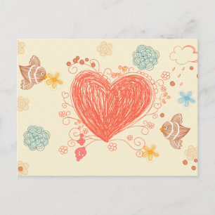 Gribouillez la carte postale heureuse de jour de