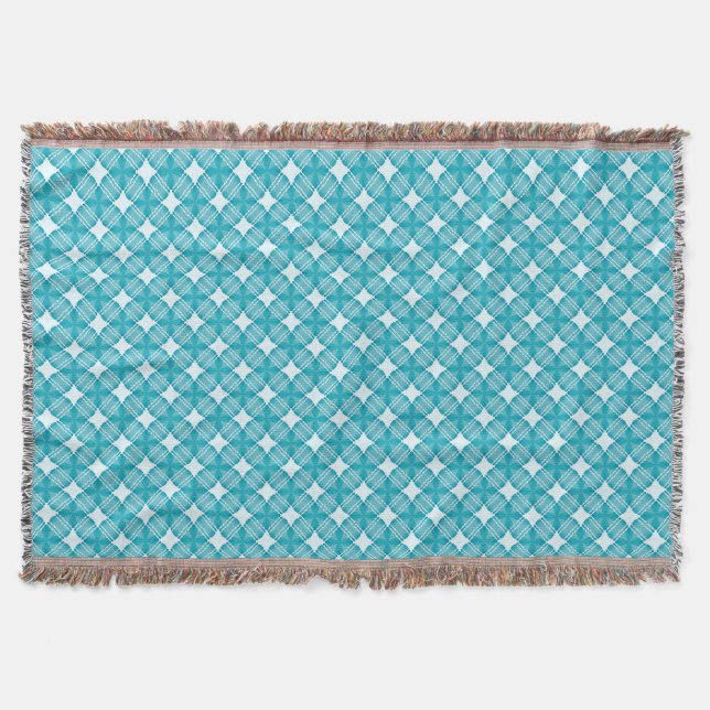 Grid and Stars Gingham Pattern Decke (Vorderseite)