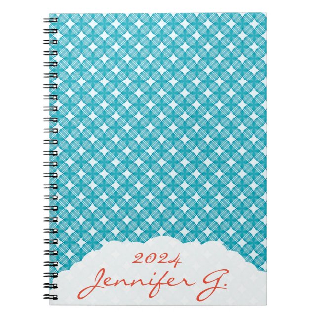 Grid and Stars Gingham Pattern Notizblock (Vorderseite)