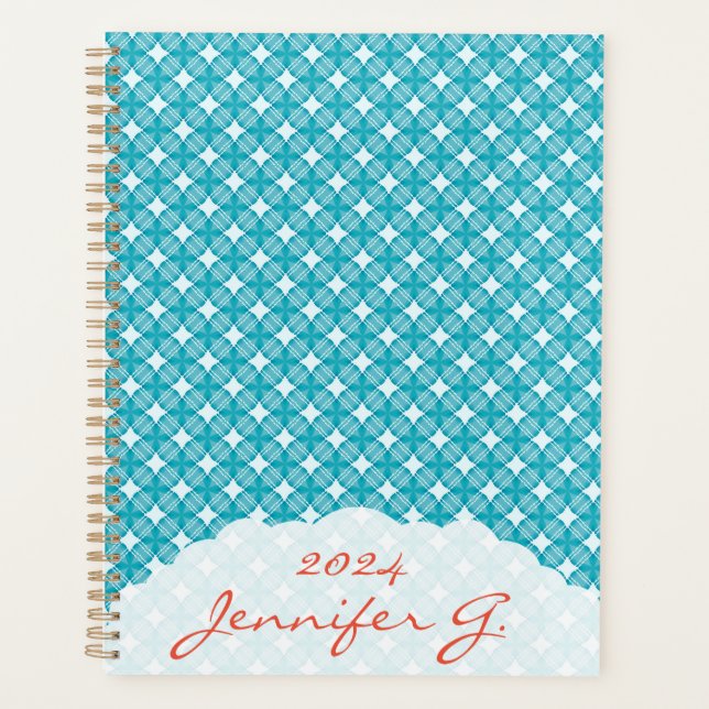 Grid and Stars Gingham Pattern Planer (Vorderseite)
