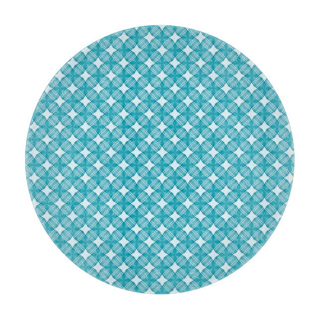 Grid and Stars Gingham Pattern Schneidebrett (Vorderseite)
