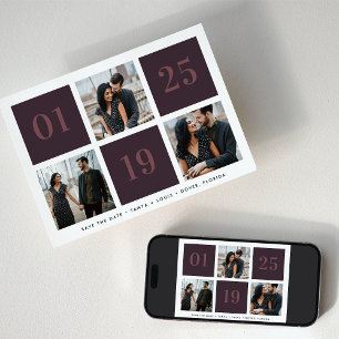 Grid Collage Multi Foto Wedding Save The Date
