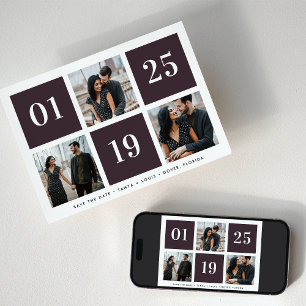 Grid Collage Multi Foto Wedding Save The Date