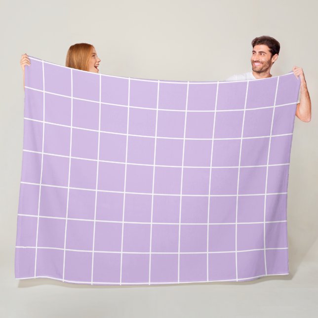 Grid Lilac und White Fleecedecke (Beispiel)