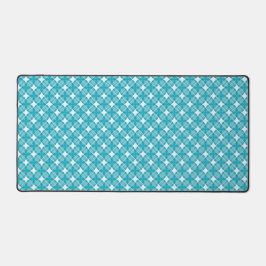 Grid und Stars Gingham Blue Schreibtischunterlage