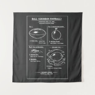 Gridiron-Fußball-Blueprint Wandteppich