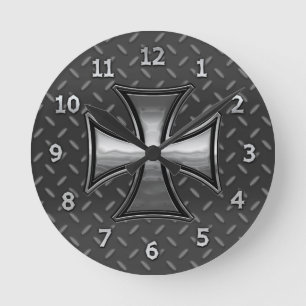 Gridiron Maltese Runde Wanduhr