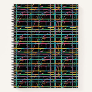 "Gridlocks Glow: Neon Tropfen Matrix" Notizbuch