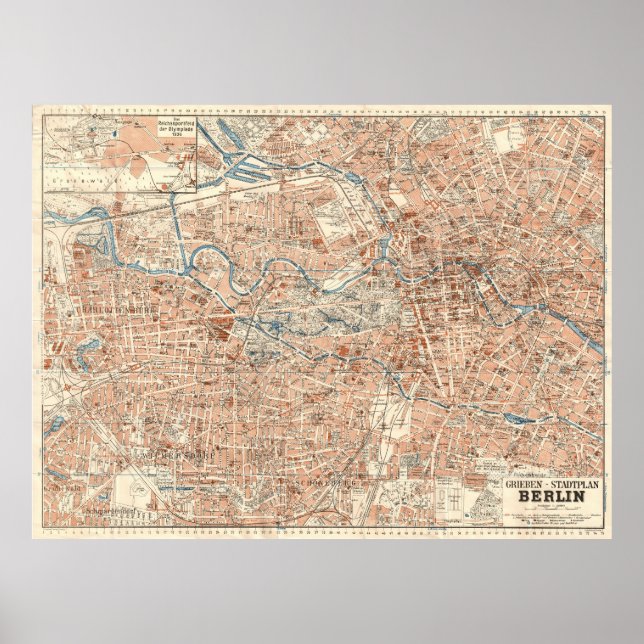 Grieben Berlin Stadtplan – Vintage German City Map Poster (Vorne)