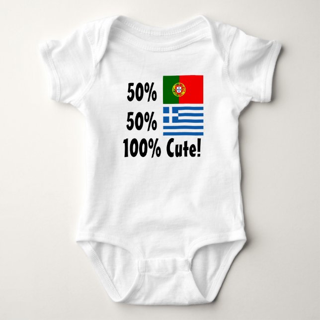 Grieche 100% 50% Portugiese-50% niedlich Baby Strampler (Vorderseite)