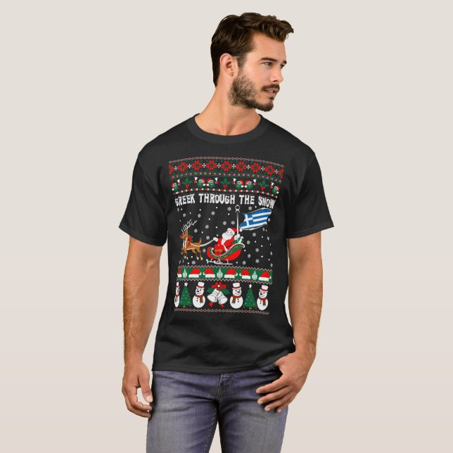 Grieche durch die Schnee-hässliche T-Shirt (Vorne ganz)