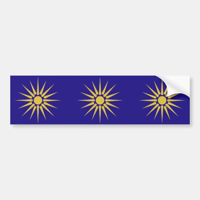 Grieche Mazedonien, Griechenland-Flagge Autoaufkleber (Vorne)