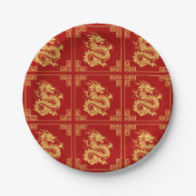 Grieche Rahmen Gold Dragon Muster Rot
