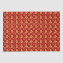 Grieche Rahmen Gold Dragon Muster Rot Seidenpapier
