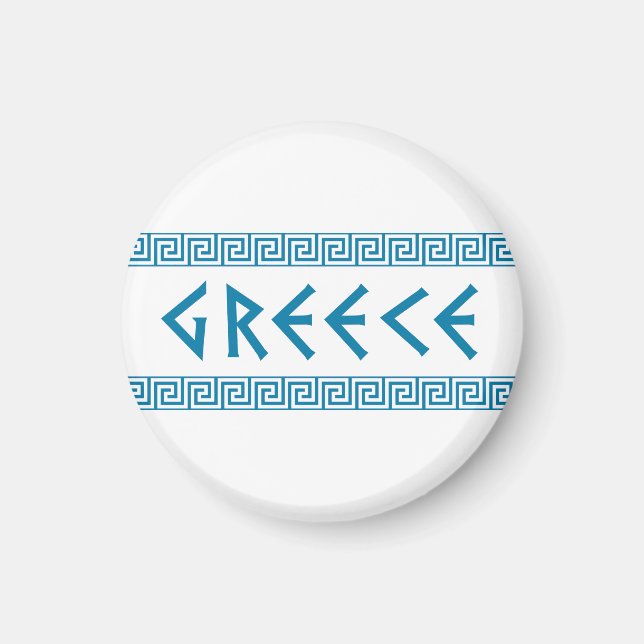 Griechen-Landschaft-Text-Namen-Symbol griechischen Magnet (Vorne)