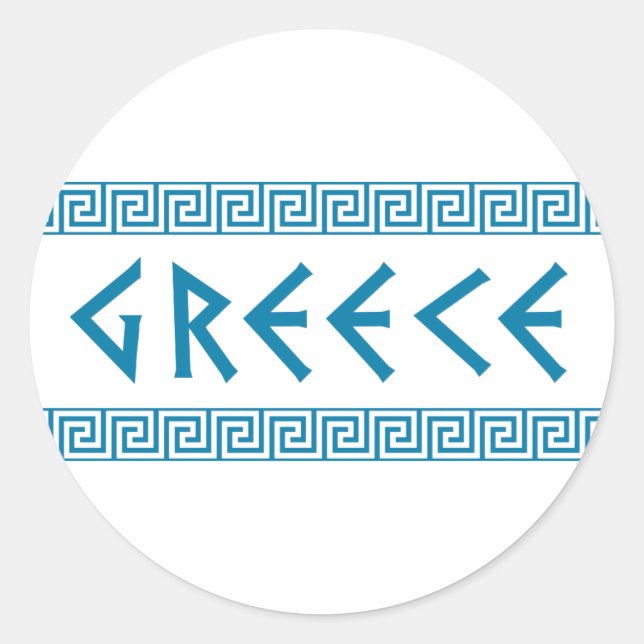 Griechen-Landschaft-Text-Namen-Symbol griechischen Runder Aufkleber (Vorderseite)