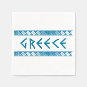 Griechen-Landschaft-Text-Namen-Symbol griechischen Serviette