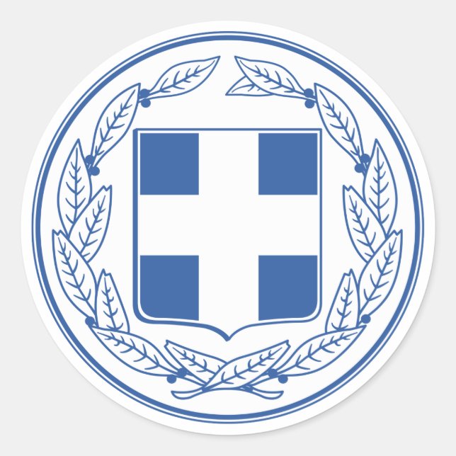 Griechen-Wappen-Aufkleber Runder Aufkleber (Vorderseite)