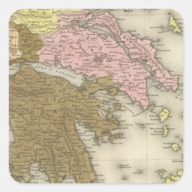 Griechenland 7 quadratischer aufkleber (Vorderseite)