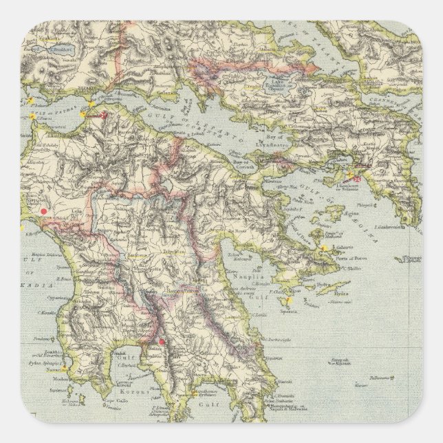 Griechenland 8 quadratischer aufkleber (Vorderseite)