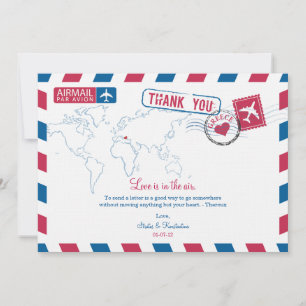 Griechenland Air Mail Wedding Vielen Dank Dankeskarte