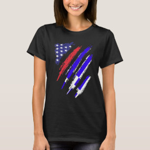 Griechenland Amerikanische Flagge USA Patriot Heri T-Shirt