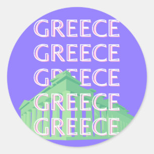 Griechenland, Athen - Art des Reisens Runder Aufkleber