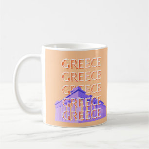 Griechenland, Athen Travel Art, Orange Kaffeetasse