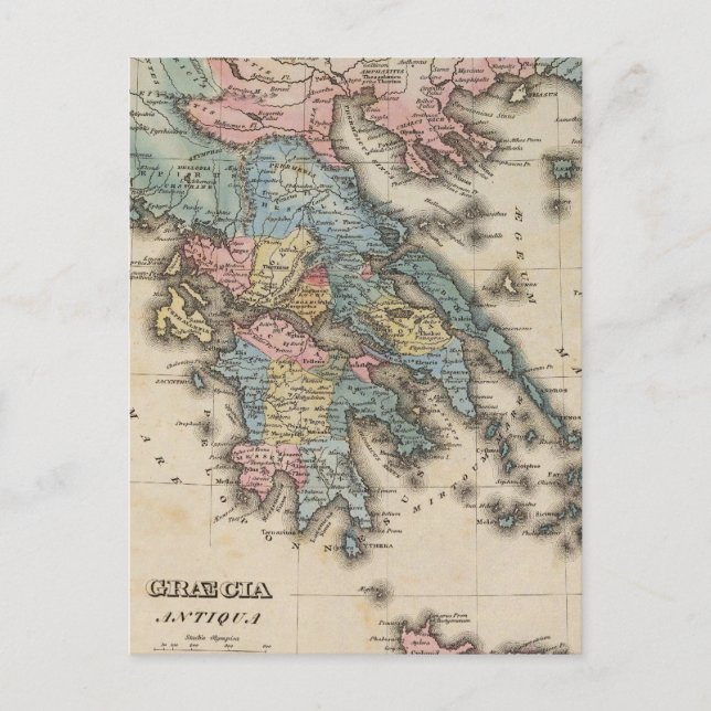 Griechenland - Atlas-Karte Postkarte (Vorderseite)