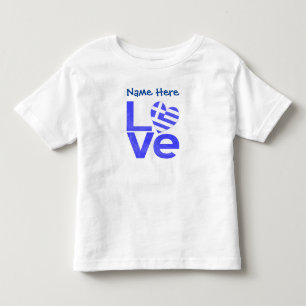 Griechenland Blau LOVE Herz Flagge Personalisiert Kleinkind T-shirt