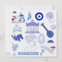 Griechenland Blau und Weiß Geburtstag