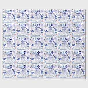 Griechenland Blau und Weiß Geschenkpapier