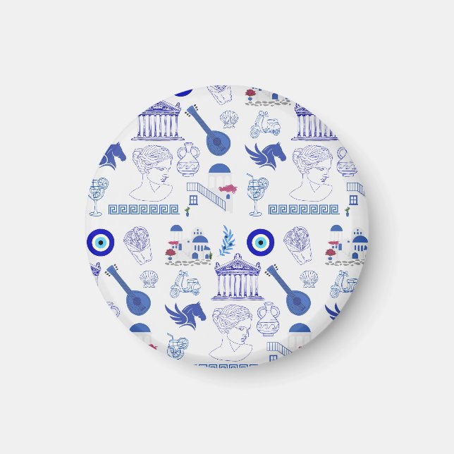 Griechenland Blau und Weiß Magnet (Vorne)