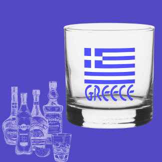 Griechenland: Blaugriechische Flagge Whiskyglas