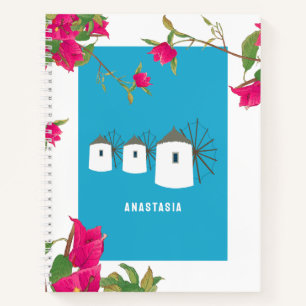 Griechenland Bougainvillea Griechische Insel Windm Notizbuch