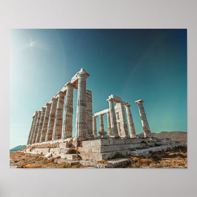 Griechenland. Cape Sounion - Ruinen eines alten Te Poster (Vorne)